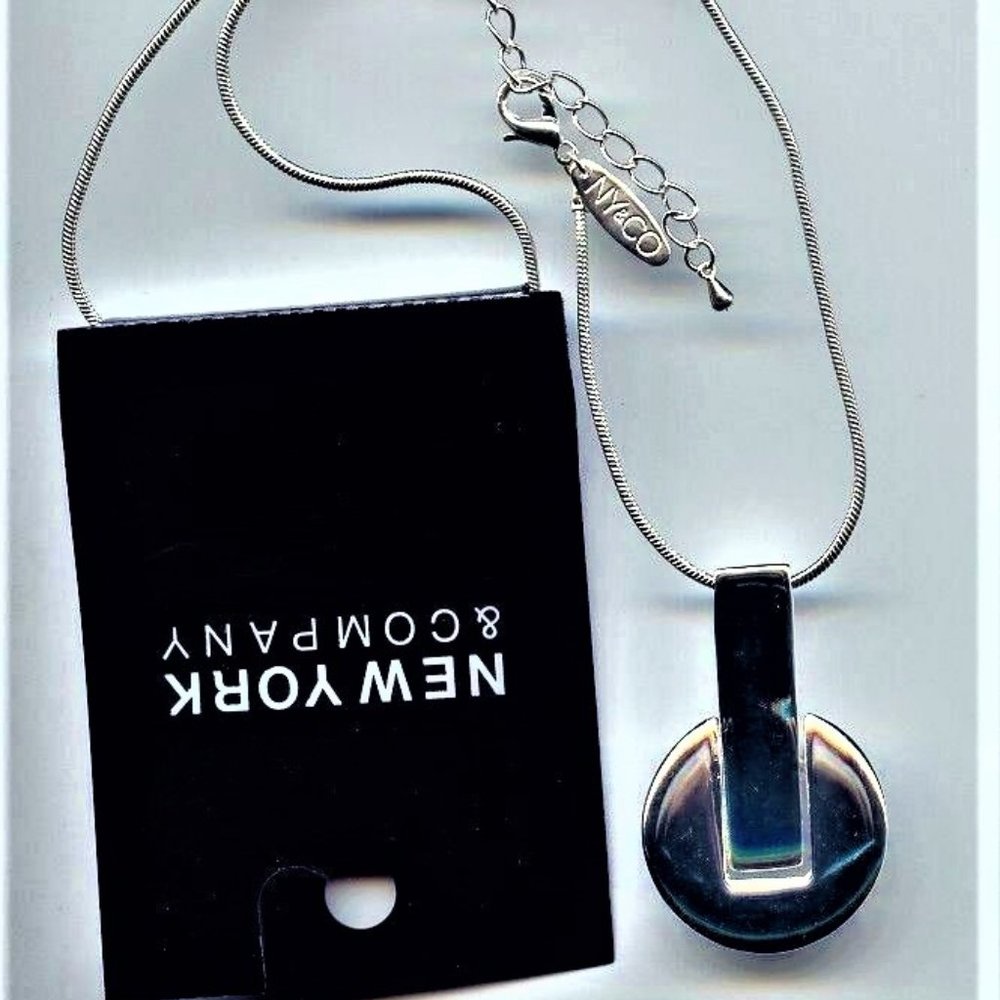 NEW Retired NY&CO Silver DECO  Slider Necklace